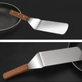 thumbnail image 3 of Uxcell Griddle Griddle Spatula Stainless Steel & Wood Cake Pizza Grill Spatula Baking Cutter Wooden Handle 13.8" x 2.9", 3 of 7