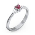 thumbnail image 3 of Bague en Forme de Cœur avec Accents d'Épaule - Rubis (Juillet), 3 of 4