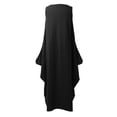 thumbnail image 2 of Maxi sin mangas de las mujeres vestido de la túnica más bolsillos del tamaño O cuello vestido de tan Tomshoo Negro L, 2 of 6
