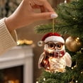 thumbnail image 4 of QISIWOLE 2D Christmas Owl with Glasses Hat Scarf Tree Ornament, Festive Hanging Decoration, 3.15 x 3.15 in Plastic Ornament, for Christmas Tree and Holiday Decor, 4 of 7