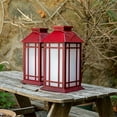 thumbnail image 3 of 2 - Pack Red Christmas Lanterns with Timer & Flickering Flame,Portable Handle,Decorative Lanterns,for Indoor/Outdoor Holiday Decor,Christmas Decor, 3 of 9