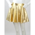 thumbnail image 4 of iiniim Kids Girls Shiny Metallic Mini Pleated Flared Skater School Athletic Dance Scooter Skort Skirt Gold 8, 4 of 7