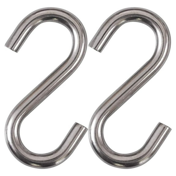 Heavy-Duty Galvanized iron S Hooks, 3.3 Inch Hammock, Swing S Hooks, Industrial Grade Utility Hooks Pack of 2