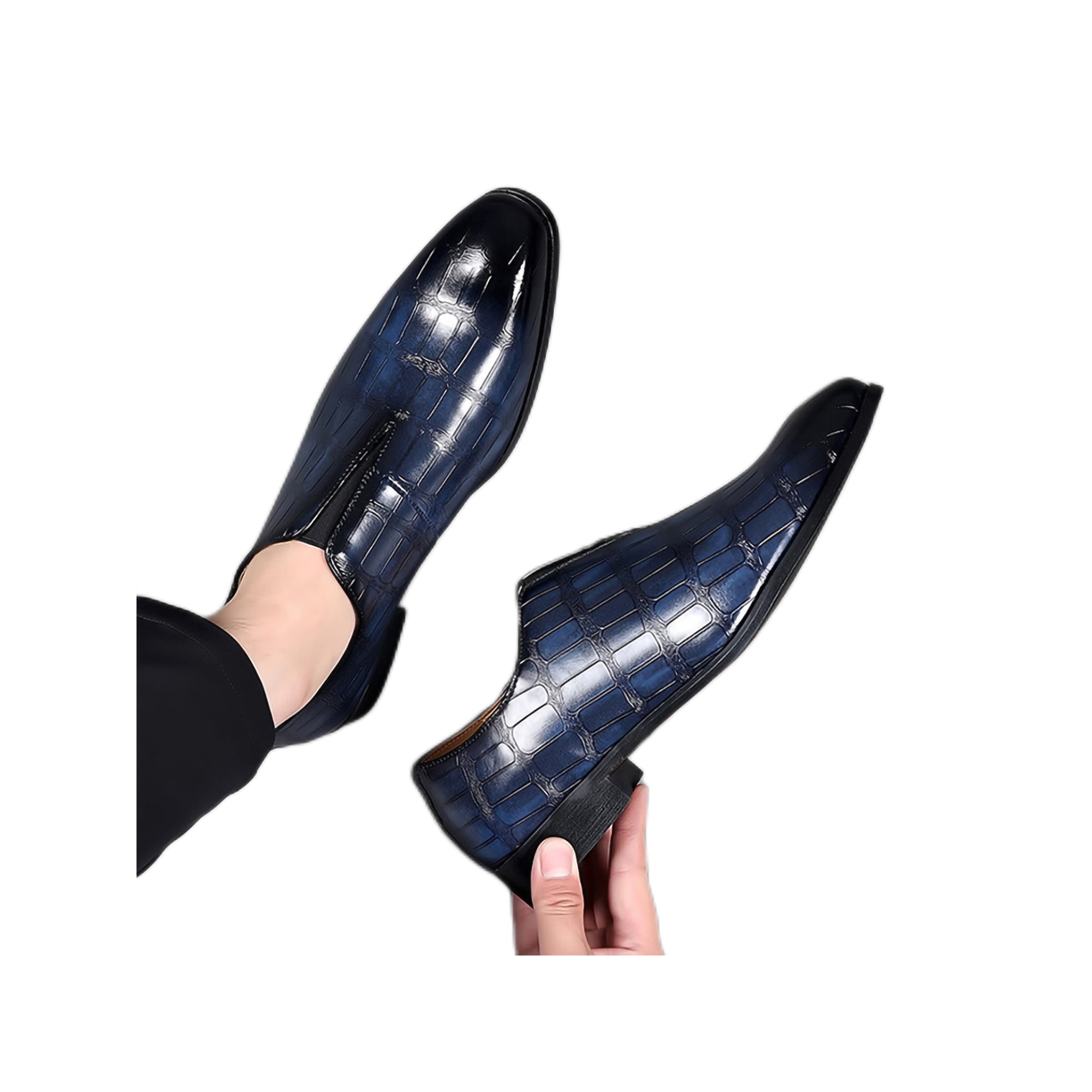 Men's Pointed Toe Shiny Leather Shoes Men's Business