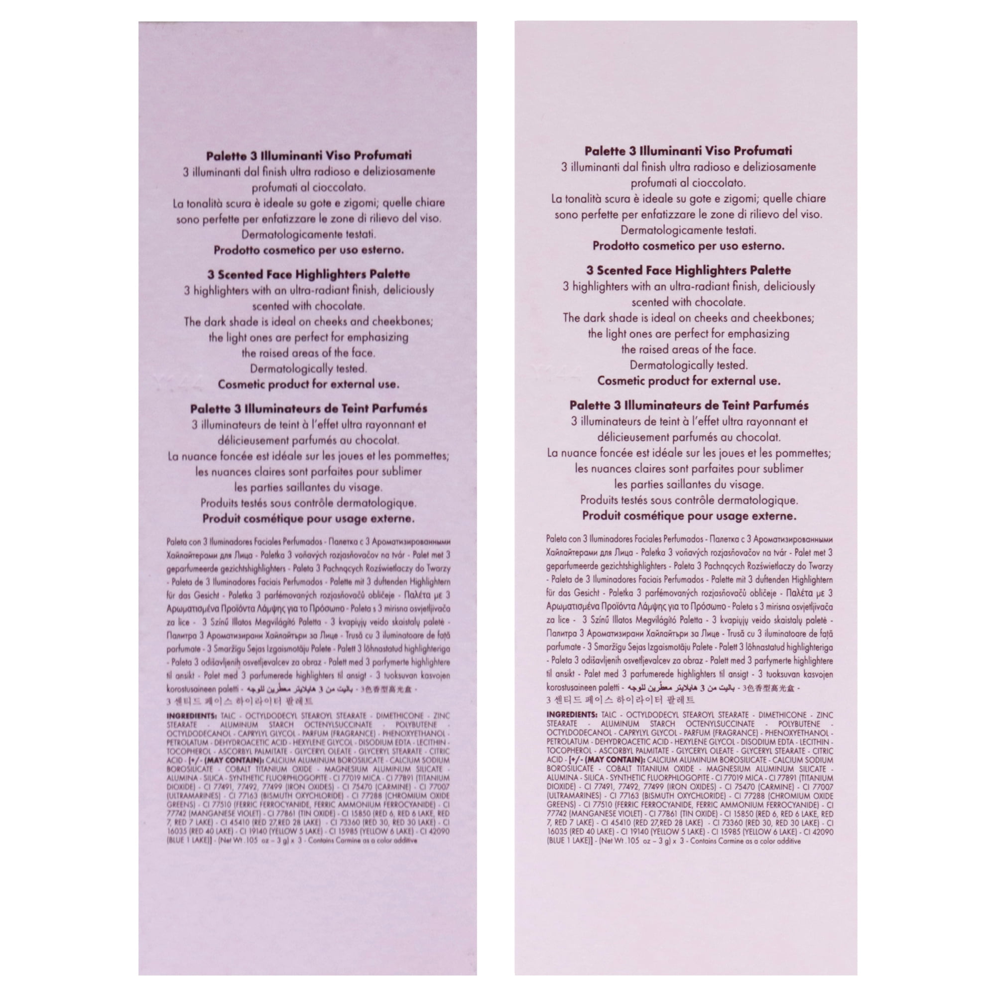 Pupa Milano Zero Calorie Chocolate Highlighter Palette Kit , 2 Pc Kit 0.315oz Highlighter - 001 Cherry Chocolate, 002 - Caramel Chocolate