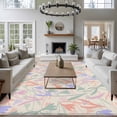 thumbnail image 3 of Large Area Rugs for Living Room Bedroom, Spring Flowers 6'x9' Rug Washable Carpet Runner Indoor Outdoor, Abstract Pink Blue Floral Vintage Plants Non Slip Floor Mats Rug for Kitchen, Playroom, 3 of 8