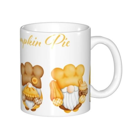 

Zeuib Pumpkin Pie Gnome Ceramic Coffee Mug with Large Handle，Modern Reactive Glaze Dishwasher & Microwave Safe – Perfect for Home Office Café Gift-Ready