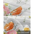 thumbnail image 6 of Easter Linen Curtain Valance for Bedroom/Bathroom/Kitchen/Office/Living/Dining Room Window,Wood Grain Eucalyptus Leaves Flowers Plants Rabbit Rod Pocket Topper Decorative Cafe Drapes Panel 54"x18", 6 of 6