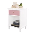 thumbnail image 2 of Pink Wooden Nightstand with Drawer and Shelf for Kids and Adults - 26.77''H Side Table with Golden Handle, 2 of 8