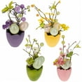thumbnail image 2 of Set of 4 Colorful Spring Flowers with Easter Eggs 7 Inches, 2 of 6