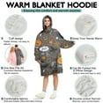 thumbnail image 5 of Wearable Oversized Blanket,Gray Halloween Boo Icons Wearable Blanket Hoodie for Adults,Cozy Hooded Blankets with Super Pockets,Super Warm Fuzzy Pullover for Women & Men, 5 of 6