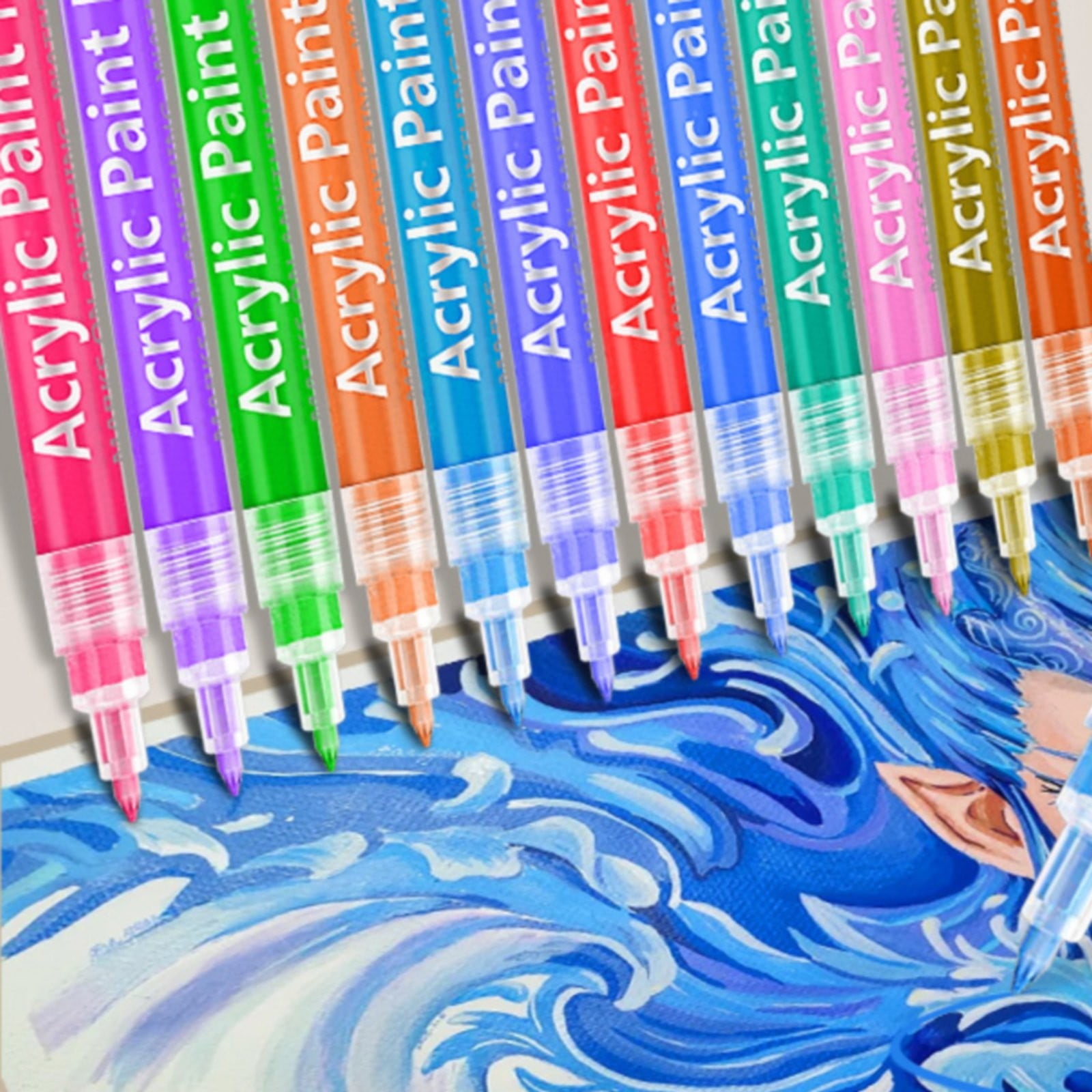 Clearance Doodle Pen under $20,Border Acrylic Marker Pen Art Specific Non Transparent Paper Pen Hand Drawn DIY Non Transparent Color Stackable Acrylic Pen 10ml 2PC