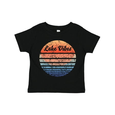 

Inktastic Lake Vibes Distressed Retro Sunset Gift Toddler Boy or Toddler Girl T-Shirt