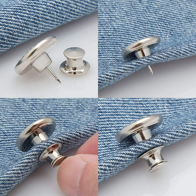 6PCS Perfect Fit Instant Button, Instant Buttons, Jean Replacement Buttons  Removable Button No Sew Buttons to Extend or Reduce an Inch to Any Pants  Waist in Seconds! 