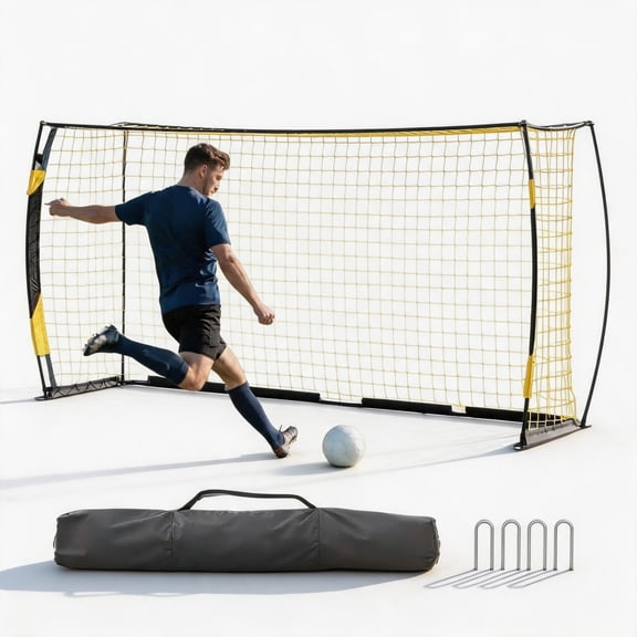 EcoSummer Portable Soccer Goal Nets for Backyard, Foldable Soccer Training Equipment for Kids & Adults, Durable Football Practice Goal with Carry Bag, Easy Setup, Metal Frame & Reinforced Net