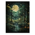 thumbnail image 3 of Designart "Forest captivate Forest Pointillism IV" Landscape & Nature Print on Natural Pine Wood, 3 of 5
