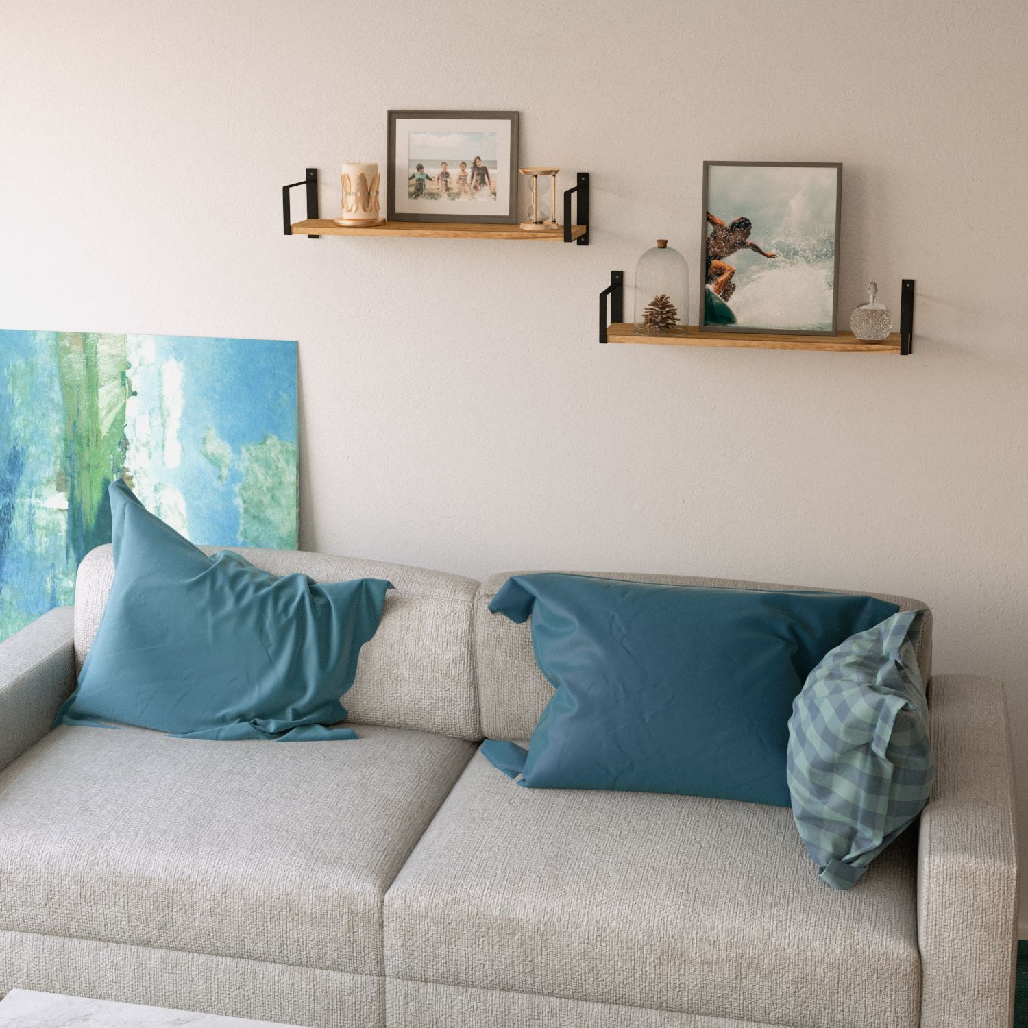 Buy Wallniture Toledo Rustic Floating Shelves for Living Room 24 inch