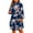 Dark Blue Womens Summer Dress, variant on USSUMA Knee Length Pleated Flowy Swing Dress for Women Wedding Guest Midi Summer Dresses Casual Floral Print 2022 Sundresses Casual Beach Long Sleeve High Neck Sun Dresses