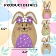 thumbnail image 7 of Gift Boutique Wooden Easter Bunny Decoration Set of 4 – Rustic Spring Tabletop Decor with Floral Accents, 3.2 x 5.9 in, Tan, 7 of 7