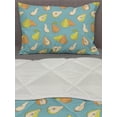 thumbnail image 3 of Pear Comforter & Sham Bedding Set, Colorful Sketchy Drawn Whole Fruit and Slices Vegan Meal, 3 pcs Duvet Set Microfiber Filling Quilt, 5 Sizes, Teal Apricot, by Ambesonne, 3 of 4
