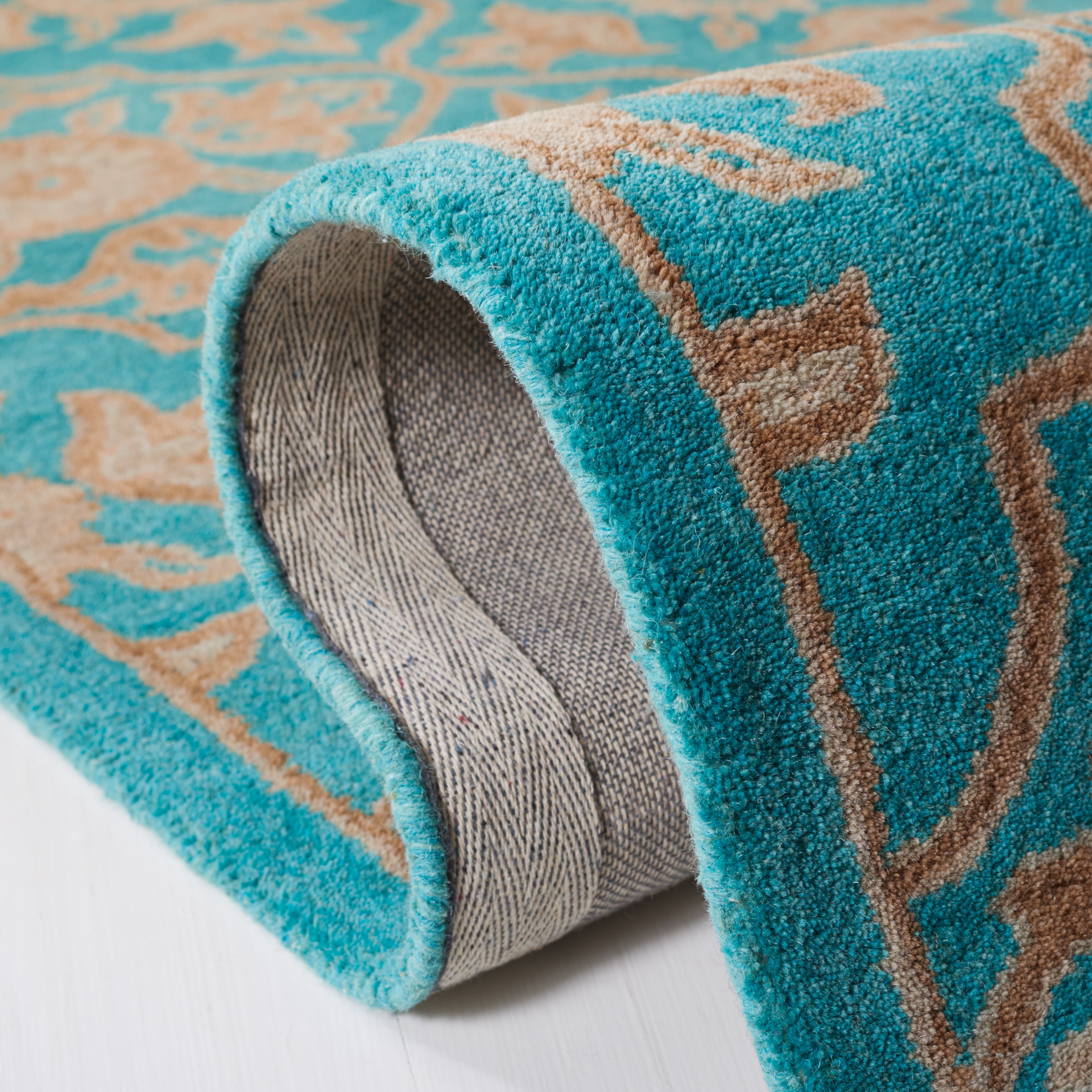 Safavieh Heritage Adams Damask Wool Area Rug, Turquoise/Multi, 3' x 5'