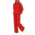 thumbnail image 4 of Tiweut Sweatsuits Women 2 Piece Outfit Sweatshirt and Sweatpant Sets Fall Clothing Track Suits,Red, 4 of 7