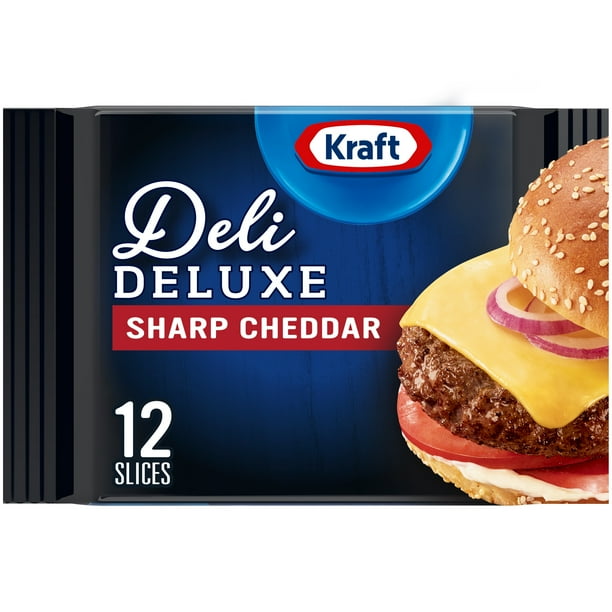 Kraft Deli Deluxe Sharp Cheddar Cheese Slices, 12 ct Pack