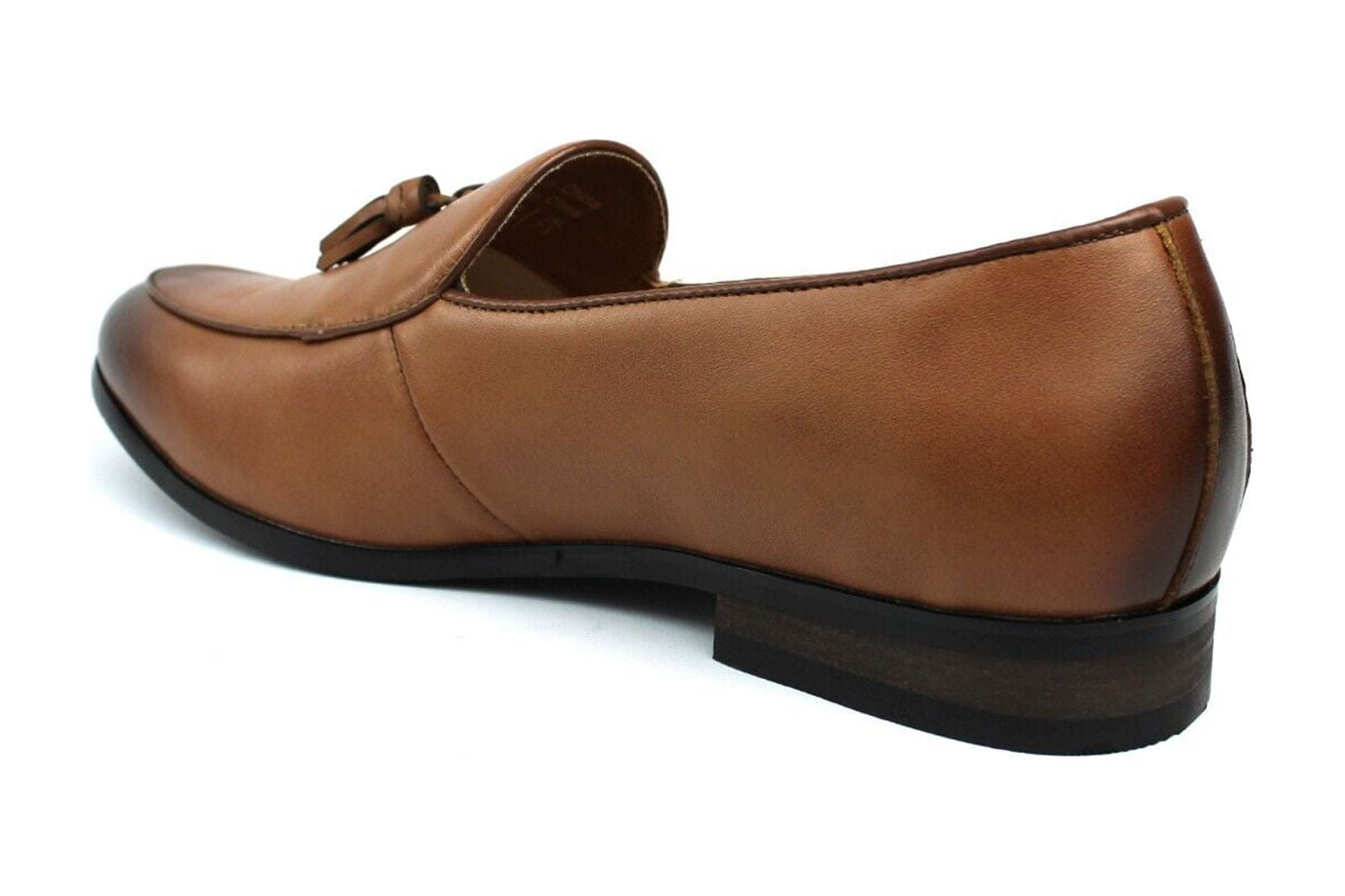 Mens Slip-On Leather Loafers Dress Shoes Brown 7M Handmade Leather Loafers | Men main image 2