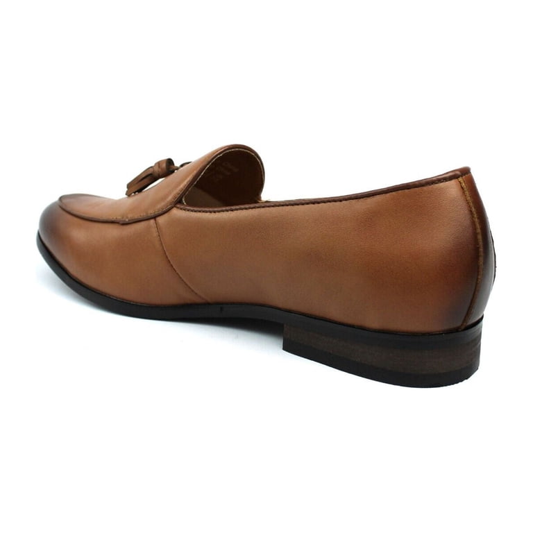 Genuine Leather Cognac Brown Slip On Men display picture 1