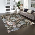 thumbnail image 2 of Mainstays Farmhouse Oversized Floral Gray Multicolor Indoor Large Area Rug, 9' x 12', 2 of 8