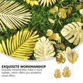 thumbnail image 2 of 20 piezas plantas artificiales hojas de palma plástico dorado Tropical fiesta hojas decoraciones boda decoraciones simuladas hoja de tortuga dorada, 2 of 5