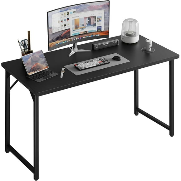 UTAH-47 inch Computer Desk, Home Office Desk Study Writing Kid Table, Simple PC Gaming Desk, Adjustable Feet, Black