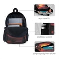 thumbnail image 3 of Lsque Sunset Western Desert Cowboy Pattern Adult Backpack – Durable & Lightweight PU Canvas Storage Bag , 15” Laptop Compartment, and Multiple Pockets, 3 of 7