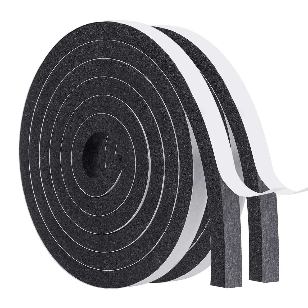 Weather Stripping Tape-2 Rolls 1 Inch Wide X 1/8 Inch Thick White High Density Soundproofing Door Insulation AC Unit Weather Seal Total 33 Feet Long 16.5ft x 2 Rolls 