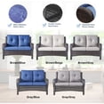 thumbnail image 4 of Pocassy  Outdoor Loveseat Sofa 2-Seat PE Rattan Grey - Red, 4 of 5
