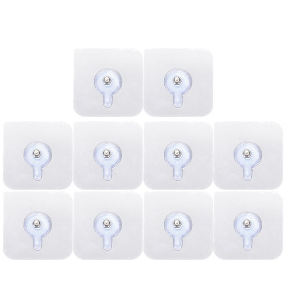 YSNOOWE 10Pcs Picture Frame Hooks for Hanging Invisible Sticker for Wall 2.4x2.4x0.2in
