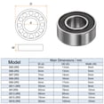 thumbnail image 2 of Uxcell 686-2RS Ball Bearings 6mmx13mmx5mm Chrome Steel ABEC3 Double Sealed 4 Pack, 2 of 6