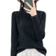 thumbnail image 4 of Camisa de encaje con cuello alto y media manga para mujer, suéter interior de estilo occidental a la moda para otoño e invierno, 4 of 6