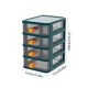 thumbnail image 3 of Armario de almacenamiento organizador de cajones multicapa de polipropileno | Cajones transparentes visibles, hebilla de seguridad, plástico duradero | Rack de almacenamiento de sobremesa para, 3 of 6