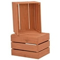 thumbnail image 2 of HUBERT® Cherry Stained Wood Crate Rectangular - 17 1/2"L x 14"W x 12"H, 2 of 3