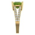 thumbnail image 3 of 2.48ct Princess Cut Green Natural Peridot 14k Yellow Gold Engraving Statement Bridal Wedding Designer Ring Size 9, 3 of 5