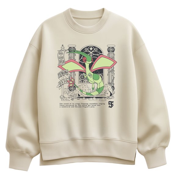 Pokémon - Flygon Medieval Oversized Fleece Crew Sweatshirt