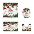 thumbnail image 2 of Sulaicai 4 Pcs Merry Christmas Shower Curtain Sets with Non-Slip U Shape Rugs, Toilet Lid Cover and Bath Mat, Xmas Bathroom Decor Sets, Bathroom Curtain Shower Set for Chirstmas Home Decor, 2 of 6