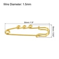 thumbnail image 2 of Uxcell 3 Holes Brooch Pins 2 Inch Metal Decorative Collar Safety Pins Clips, Gold Tone, 20pcs, 2 of 5