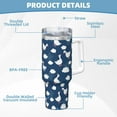 thumbnail image 5 of Bingfone Cute Goose On Blue Sky for 40 Oz Stainless Steel Travel Mug Double Wall Water Coffee Cup for Home,Office, Outdoor Works Great for Ice Drinks and Hot Beverage, 5 of 8