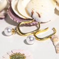 thumbnail image 4 of Pendientes de clip de perlas con colgante y orejas no perforadas, aro de oro de 14 quilates, cartílago, oreja pequeña, hipoalergénico, lindo regalo de joyería para mujeres y niñas, 4 of 5