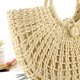 thumbnail image 3 of Bolso de mano Cheers US de ratán con estampado liso para mujer, beige, 3 of 6