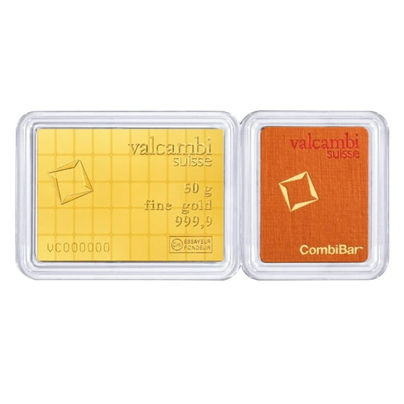 50 x 1 Gram Gold Valcambi CombiBar .9999 Fine (in Assay)