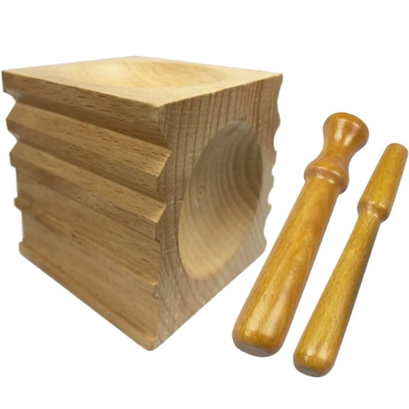 Wood Forming Block Grooved With 4 Spheres Dapping Punch Set Wooden With 2 Punch