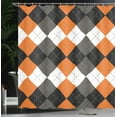 thumbnail image 3 of Ambesonne Argyle Shower Curtain, Plaid Squares Halloween Tone, 69"Wx84"L, Taupe Dark Grey and Orange, 3 of 4